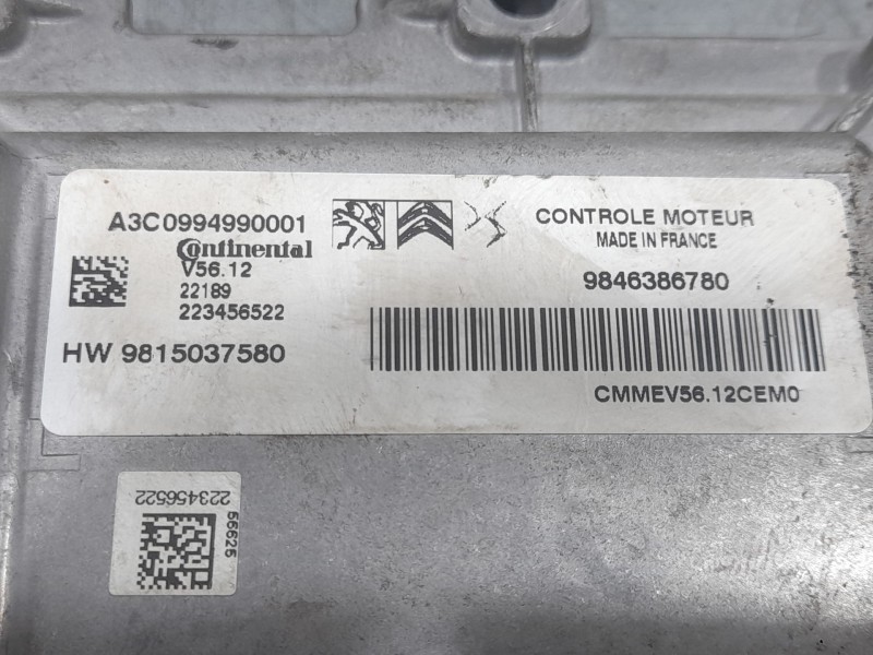 Recambio de centralita motor uce para citroën c3 feel referencia OEM IAM 9846386780 A3C0994990001 CONTINENTAL