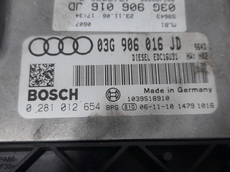 Recambio de centralita motor uce para audi a4 avant (8e) 2.0 tdi referencia OEM IAM 03G906016JD 0281012654 BOSCH