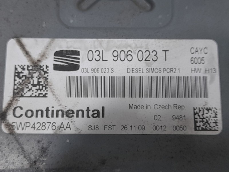 Recambio de centralita motor uce para seat ibiza iv (6j5, 6p1) 1.6 tdi referencia OEM IAM 03L906023T 5WP42876AA CONTINENTAL
