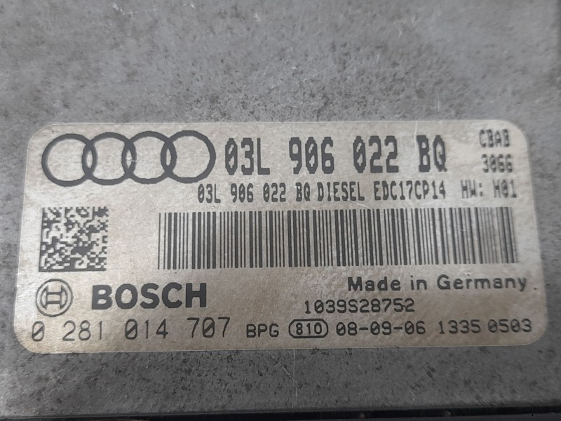 Recambio de centralita motor uce para audi a3 (8p) 2.0 tdi s line (103kw) referencia OEM IAM 03L906022BQ 0281014707 BOSCH