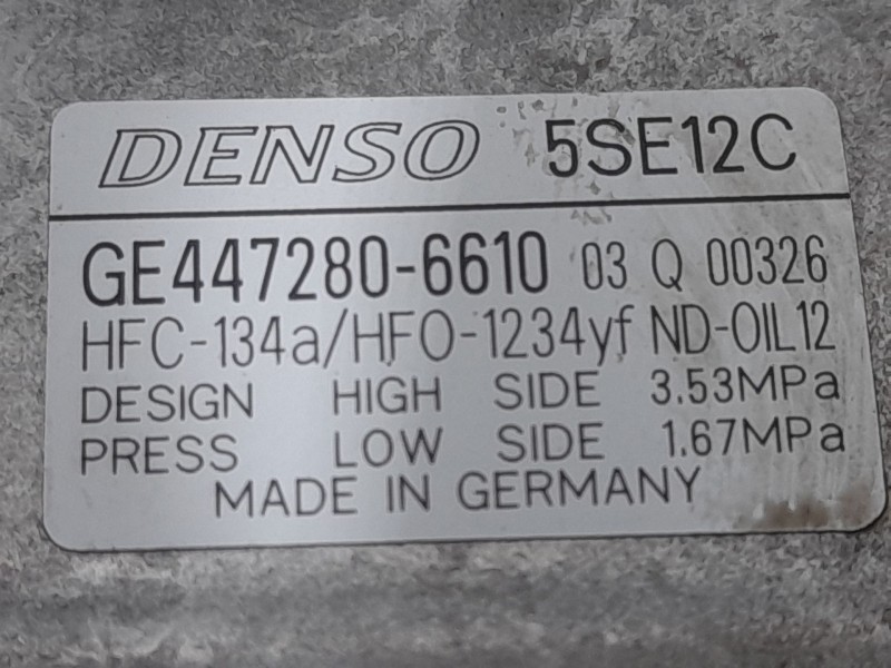 Recambio de compresor aire acondicionado para toyota auris active referencia OEM IAM GE4472806610 5SE12C DENSO