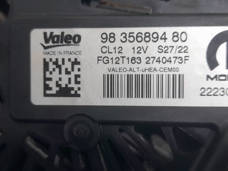 Recambio de alternador para citroën c3 feel referencia OEM IAM 9835689480 2740473F VALEO