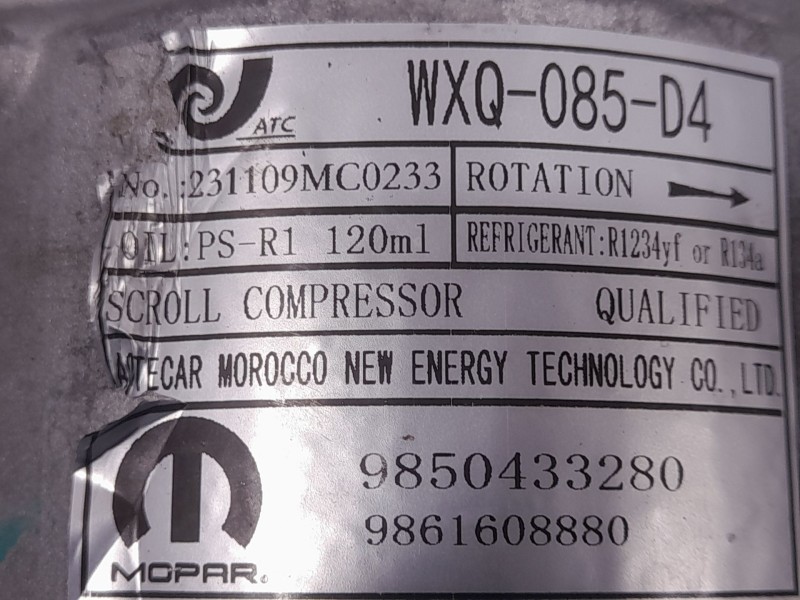 Recambio de compresor aire acondicionado para opel corsa f gs referencia OEM IAM 9850433280 MOPAR 