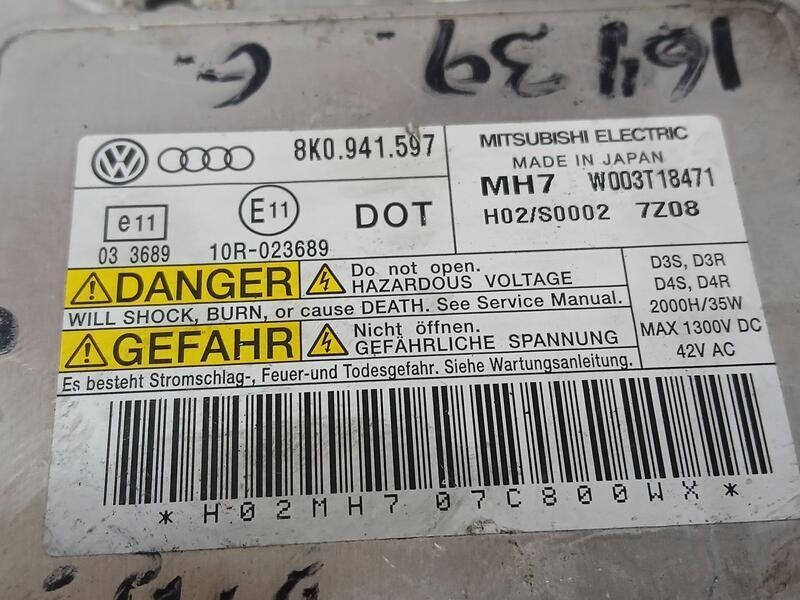 Recambio de centralita faros xenon para audi a5 (8t3) 2.7 tdi referencia OEM IAM 8K0941597 MITSUBISHI W003T18471