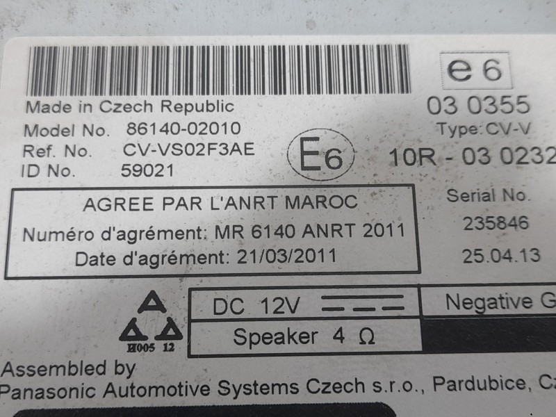 Recambio de sistema navegacion gps para toyota auris active referencia OEM IAM 8614002010  