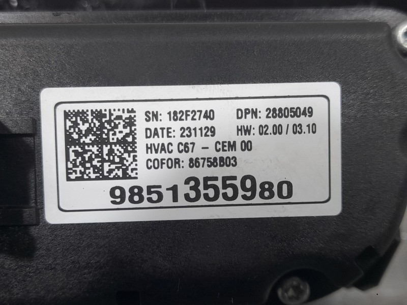 Recambio de mando calefaccion / aire acondicionado para opel corsa f gs referencia OEM IAM 9851355980  