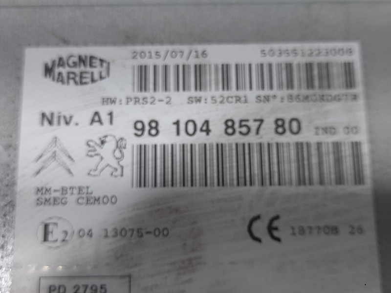 Recambio de sistema audio / radio para citroën c4 picasso ii 1.6 bluehdi 120 referencia OEM IAM 9810485780  
