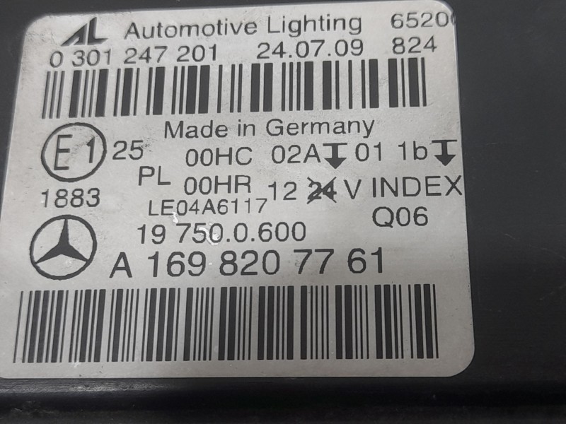 Recambio de faro izquierdo para mercedes-benz clase b sports tourer (w245) b 180 cdi (245.207) referencia OEM IAM A1698207761  