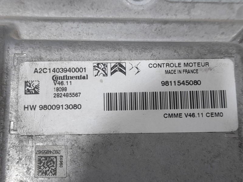 Recambio de centralita motor uce para peugeot 2008 (--.2013) style referencia OEM IAM 9811545080 A2C17403940001 CONTINENTAL