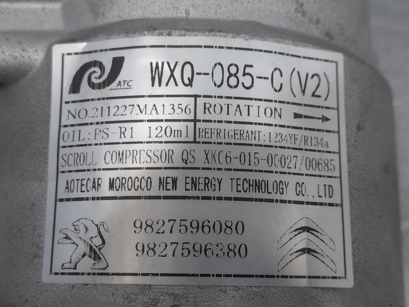 Recambio de compresor aire acondicionado para opel corsa f edition referencia OEM IAM 9827596080 MOPAR 