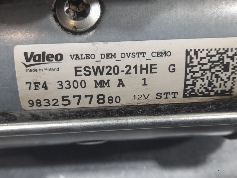 Recambio de motor arranque para fiat scudo furgoneta 1.5 multijet 120 (506) referencia OEM IAM 9832577880 ESW2021HE VALEO