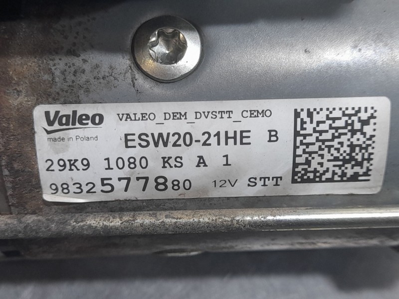 Recambio de motor arranque para opel vivaro c furgoneta (k0) 1.5 referencia OEM IAM 9832577880 ESW2021HE VALEO