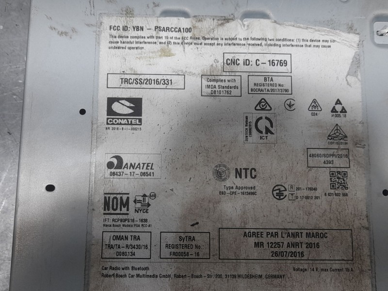 Recambio de sistema audio / radio para opel corsa f (p2jo) 1.2 (68) referencia OEM IAM 9833500080 7503900287 BOSCH