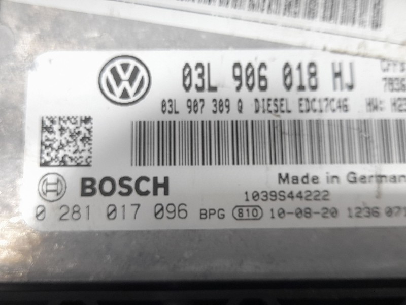 Recambio de centralita motor uce para volkswagen sharan (7n1, 7n2) 2.0 tdi referencia OEM IAM 03L906018HJ 0281017096 BOSCH