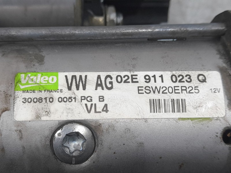 Recambio de motor arranque para volkswagen sharan (7n1, 7n2) 2.0 tdi referencia OEM IAM 02E911023Q ESW20ER25 VALEO