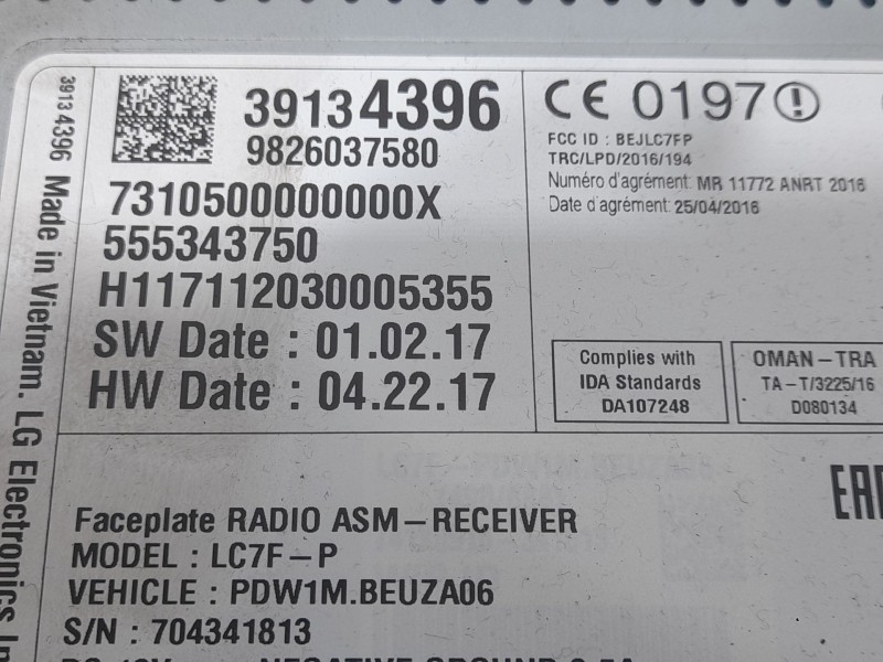 Recambio de sistema navegacion gps para opel crossland x / crossland (p17, p2qo) 1.6 turbo d (75) referencia OEM IAM 9826037580 