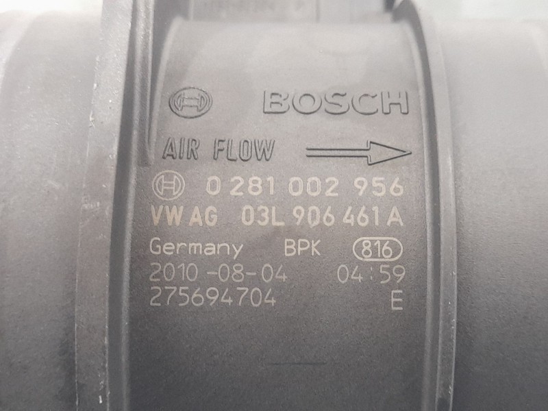 Recambio de caudalimetro para volkswagen sharan (7n1, 7n2) 2.0 tdi referencia OEM IAM 03L906461A 0281002956 BOSCH