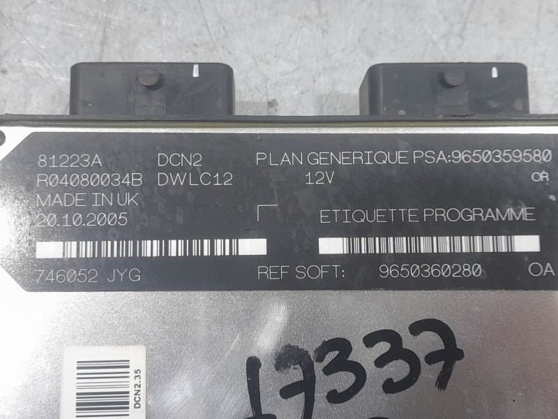 Recambio de centralita motor uce para citroën berlingo / berlingo first monospace (mf_, gjk_, gfk_) 1.9 d (mfwjz) referencia OEM