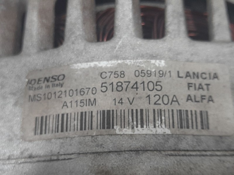 Recambio de alternador para fiat tipo station wagon (356_, 357_) 1.4 (356wxf1b) referencia OEM IAM 51874105 MS1012101670 DENSO