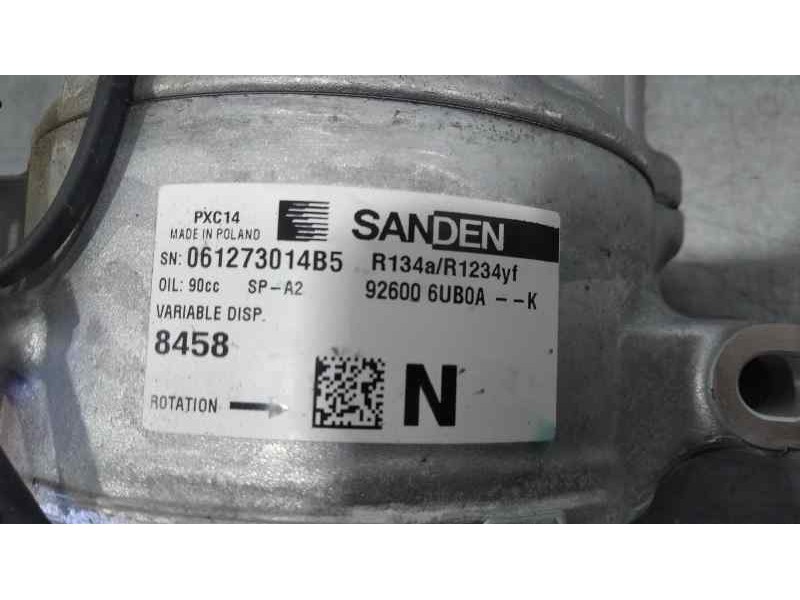 Recambio de compresor aire acondicionado para renault captur ii techno referencia OEM IAM 926006UB0A 8458 SANDEN