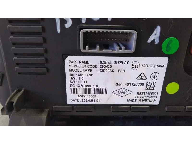 Recambio de sistema navegacion gps para renault captur ii techno referencia OEM IAM 280914313R  