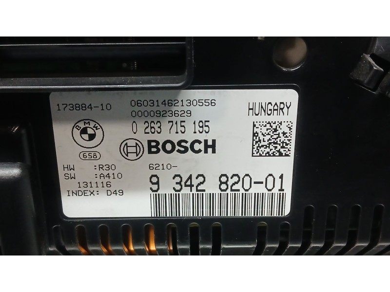 Recambio de cuadro instrumentos para bmw x5 (f15) xdrive 40d referencia OEM IAM 9342820 BOSCH 0263715195