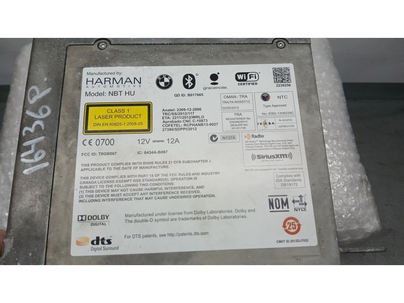 Recambio de sistema audio / radio cd para bmw x5 (f15) xdrive 40d referencia OEM IAM 934781801 HARMAN 01CD750D128