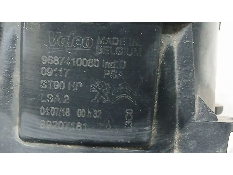 Recambio de faro antiniebla derecho para peugeot 308 allure referencia OEM IAM 9687410080 VALEO 89207181