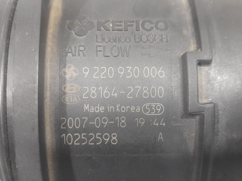Recambio de caudalimetro para hyundai tucson (jm) 2.0 crdi referencia OEM IAM 2816427800 9220930006 KEFICO