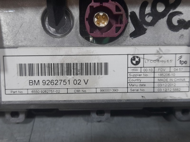 Recambio de sistema navegacion gps para bmw serie 1 lim. (f20) 114 d referencia OEM IAM 926275102V  