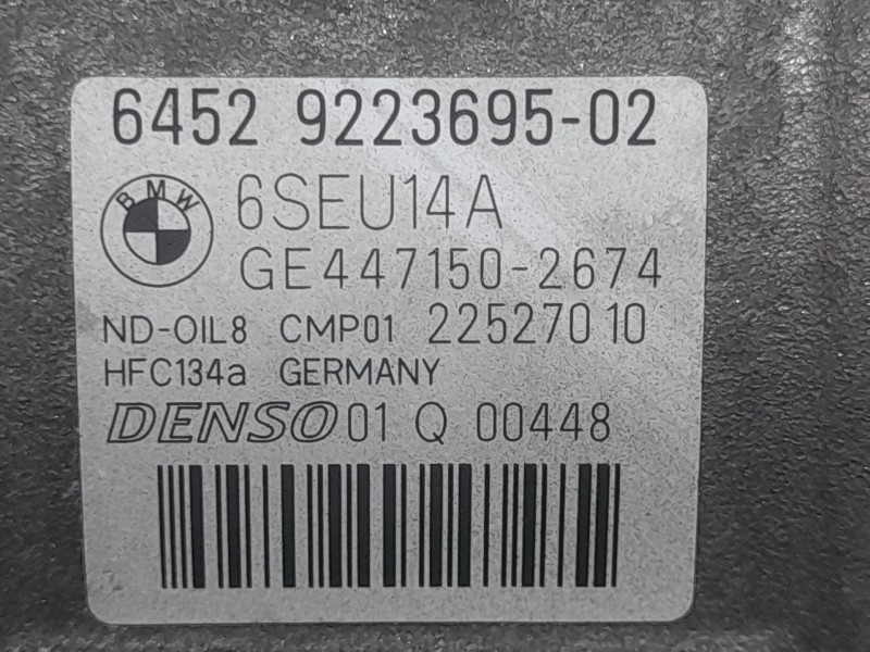 Recambio de compresor aire acondicionado para bmw serie 1 lim. (f20) 114 d referencia OEM IAM 6452922369502 01Q00448 DENO