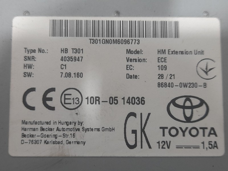 Recambio de modulo electronico para lexus es 300h referencia OEM IAM 868400W230  