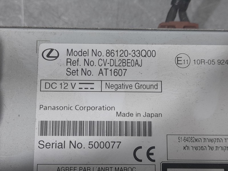 Recambio de sistema audio / radio cd para lexus es 300h referencia OEM IAM 8612033Q00  