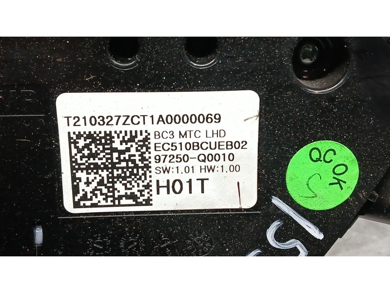 Recambio de mando calefaccion / aire acondicionado para hyundai i20 klass referencia OEM IAM 97250Q0010  EC510BCUEB02