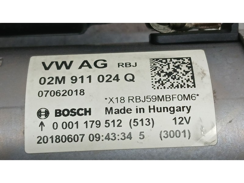 Recambio de motor arranque para skoda fabia ambition referencia OEM IAM 02M911024Q BOSCH 0001179512