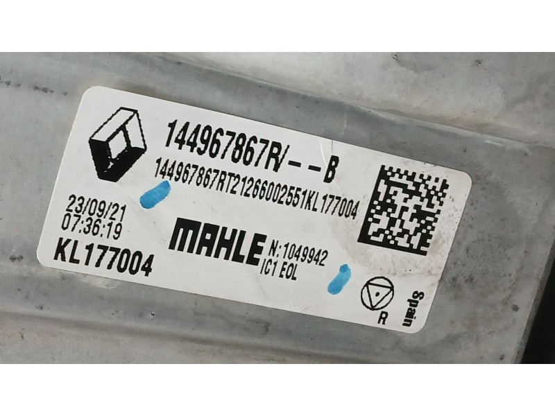 Recambio de intercooler para nissan nv250 furgoneta (x61) dci 80 referencia OEM IAM 144967867R MAHLE KL177004