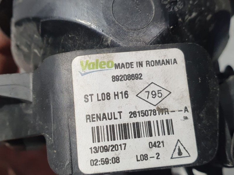 Recambio de faro antiniebla derecho para dacia lodgy laureate referencia OEM IAM 261507817R 89208692 VALEO
