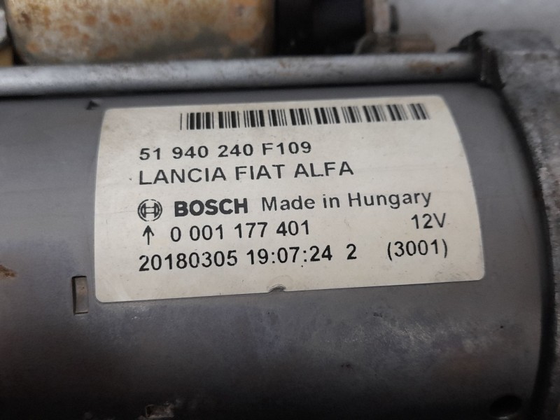 Recambio de motor arranque para jeep renegade sport fwd referencia OEM IAM 51940240F109 0001177401 BOSCH