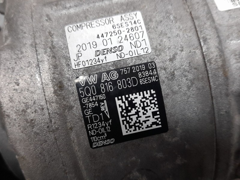 Recambio de compresor aire acondicionado para seat arona style edition referencia OEM IAM 5Q0816803D  