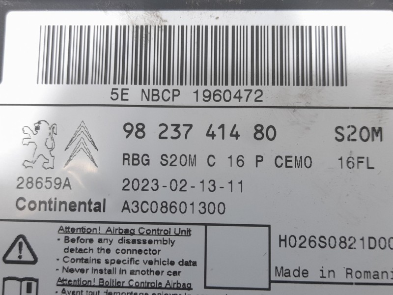 Recambio de kit airbag para peugeot 3008 ii suv (mc_, mr_, mj_, m4_) 1.5 bluehdi 130 referencia OEM IAM 98105497ZD C/SALPICADERO