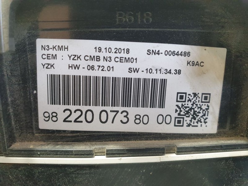 Recambio de cuadro instrumentos para citroën berlingo start m referencia OEM IAM 9822007380  