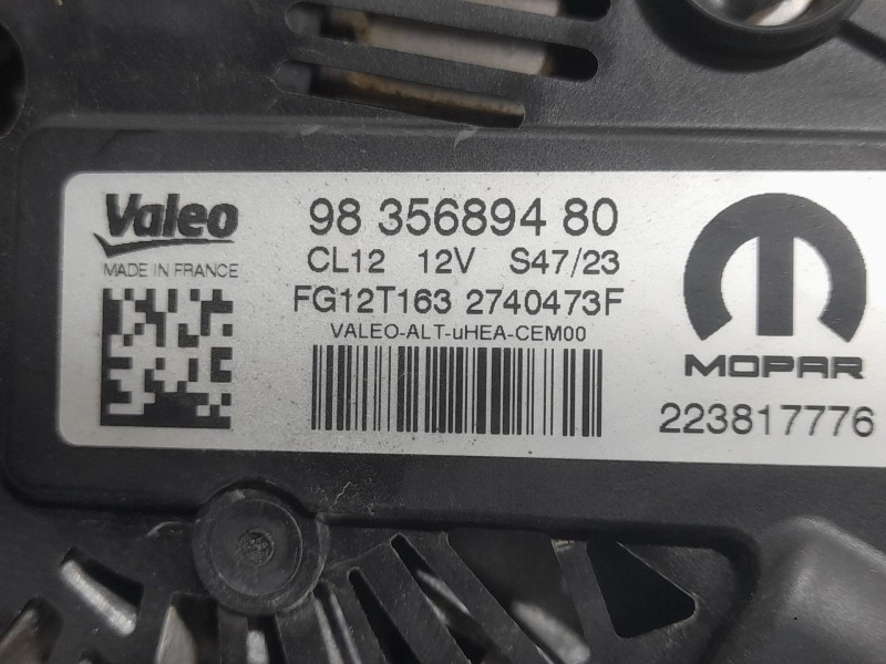 Recambio de alternador para opel corsa f gs referencia OEM IAM 9835689480 2740473F VALEO