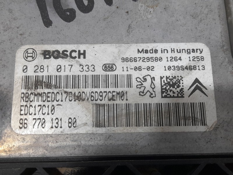 Recambio de centralita motor uce para citroën c3 picasso seduction referencia OEM IAM 9677013180 0281017333 BOSCH