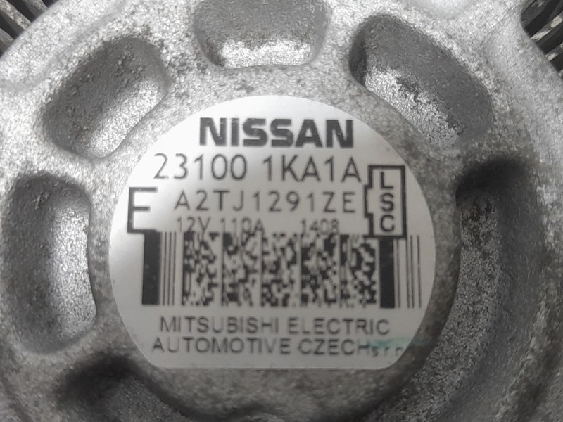 Recambio de alternador para nissan juke (f15) 1.6 referencia OEM IAM 231001KA1A A2TJ1291ZE MITSUBISHI