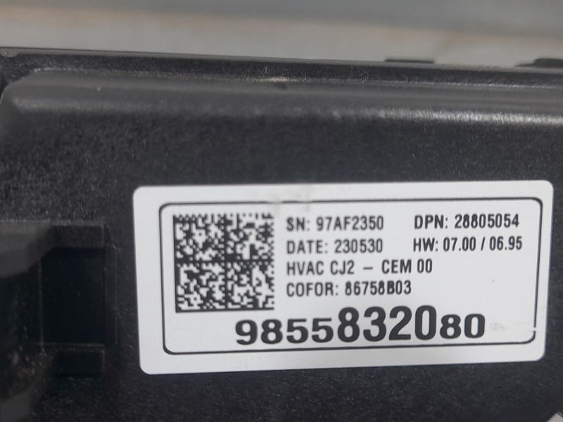 Recambio de mando climatizador para opel crossland x / crossland (p17, p2qo) 1.2 (75) referencia OEM IAM 9855832080  