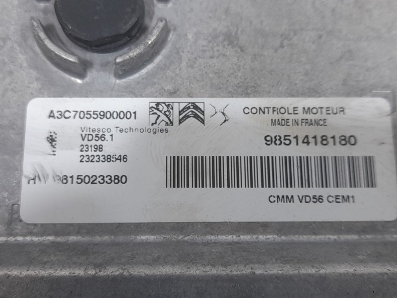 Recambio de centralita motor uce para opel crossland x / crossland (p17, p2qo) 1.2 (75) referencia OEM IAM 9851418180  