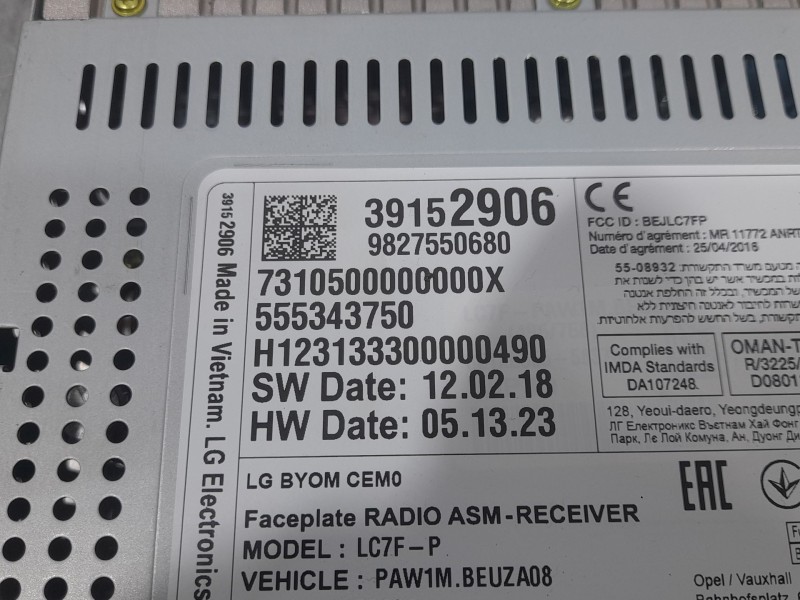 Recambio de sistema navegacion gps para opel crossland x / crossland (p17, p2qo) 1.2 (75) referencia OEM IAM 9827550680  