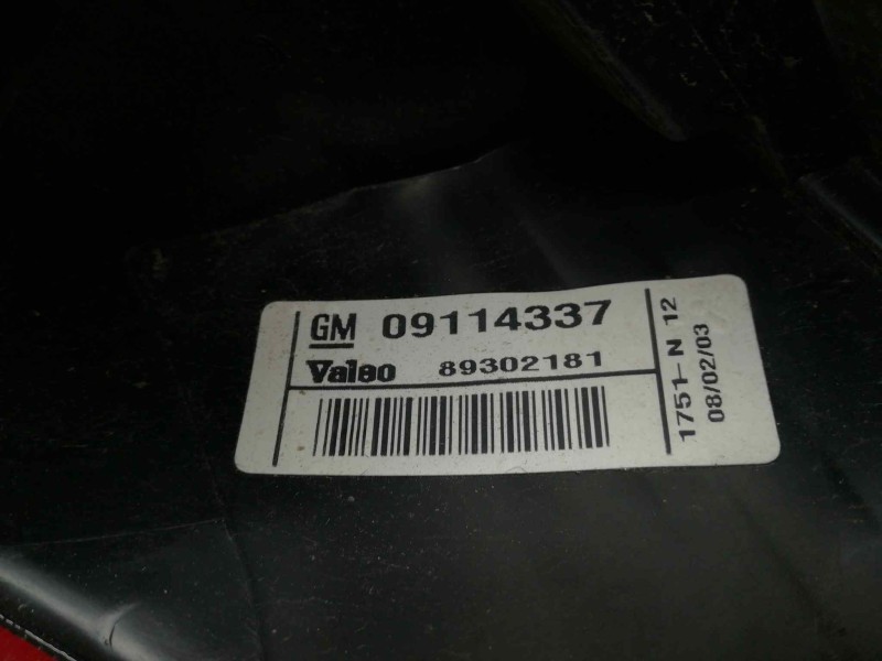 Recambio de piloto trasero derecho para opel corsa c 1.7 16v di cat (y 17 dtl / lk8) referencia OEM IAM 09114337 89302181 091143