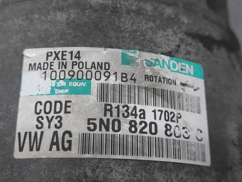 Recambio de compresor aire acondicionado para audi a1 (8x) attraction referencia OEM IAM 5N0820803C 100900091B4 SANDEN
