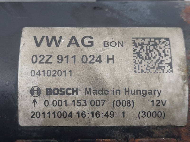 Recambio de motor arranque para audi a1 (8x) attraction referencia OEM IAM 02Z911024H 0001153007 BOSCH